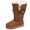 Botas de Neve Quentes com Solado Grosso para Mulheres 2026 Novo Estilo Inverno Plus Veludo Engrossado Retrô Nordeste Peles Algodão Sapatos