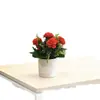 Venta Directa de Fábrica de 5 Arreglos Florales Artificiales de Claveles, Regalo para el Día de la Madre, Maceta Artificial Creativa para Sala de Estar y Mesa de Comedor