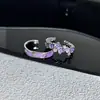Nuevo anillo de flor de lavanda morada, un diseño único y vintage para mujer, perfecto para apilar, con un acabado de efecto goteo de esmalte y un estilo de anillo abierto