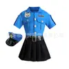 Lindo Vestido de Policía para Niña Traje Infantil Hermoso Vestido Azul de Policía con Sombrero y Disfraz para Actuación Escolar