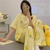Pijamas de Verano Nuevos, Ropa para el Hogar para Niñas, Pantalones de Manga Corta, Trajes Casuales que se Pueden Usar en el Exterior, Cuello Redondo, Sueltos, Estilo Caliente Transfronterizo
