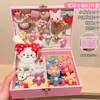 Set de Regalo Caja de Accesorios para el Cabello Infantil, Pinzas para el Cabello Estilo Princesa para Niñas, Gomas para el Cabello, Adornos para la Cabeza Lindos de Dibujos Animados, Regalo de Cumpleaños, Estilo de Alta Gama