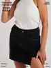 Falda Corta de Mezclilla con Abertura Personalizada para Mujer, de Cintura Alta, Adelgazante, con Leggings Integrados, Ajustada, Versátil, Shorts Casuales de Tres Cuartos