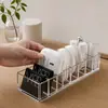 Caja de Almacenamiento para Cosméticos Compartimento para Esponja de Sombra de Ojos Caja Divisoria de Escritorio Caja Pequeña Transparente para Rubor de Labios Estante de Almacenamiento
