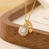 Yilu Plata S925 Plata de Ley Chapado en Oro Circonita Bolsa de Dinero Pequeña Multifacética Lujo Ligero Gama Alta Cadena O Conjunto de Collar Colgante de Plata Cadena