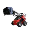 Retroescavadeira compacta, transportador de lixo de rodas e esteiras, carregadeira multifuncional mini para canteiro de obras, empilhadeira pequena