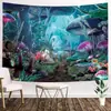 Tapestry de Sol Mais Vendido na Amazon Hippie Psicodélico Vertical Colorido Pendurado na Parede Tapeçaria com Estampa de Cogumelo e Cacto