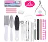 Set de Herramientas para Pedicura de 23 Piezas, Raspador de Acero Inoxidable para Eliminar Piel Muerta del Pie, Set de Cortaúñas, Herramientas para Manicura de Salón