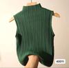Colete sem mangas de gola média, camisa de base elegante de verão, roupa externa feminina, malha de seda gelada, estilo estrangeiro, top interno, ajuste fino