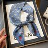 Nuevo patrón geométrico sarga bufanda de moda primavera y otoño estilo occidental diadema decorativa cinta de doble propósito biselada decoración