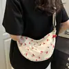 2025 Nuevo Otoño Dulce y Linda Bolsa de Axila Moda Pequeña Estampado de Cerezas Bolso de Mano Sencillo Bolsa de Bollo para Axila