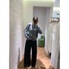 100% Lã de Ovelha! Cardigan Suave Fofo Macio de Outono com Gola Redonda, Malha de Lã de Fileira Única com Múltiplos Botões para Mulheres