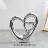 Adorno de Cerámica Moderno Minimalista con Forma de Corazón Hueco, Decoración de Mesa para Sala de Estar Estilo Lujo Ligero, Regalo para San Valentín/Boda