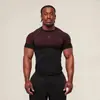 Ropa Deportiva de Manga Corta para Hombre Gymshark Muscle para Fitness, Running y Entrenamiento Camiseta Elástica de Moda con Estampado y Cuello Redondo