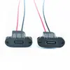 Socket hembra Tipo-C con cable, interfaz de carga empotrada fija de doble oreja, montaje en panel, cable de 2 hilos, certificado CE