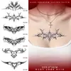 Adesivos de Tatuagem Gótica Escura, Longa Duração à Prova d'Água, Padrões Simétricos Abstratos Sexys para Meninas, Tatuagens Falsas para Casais, Pernas e Peito