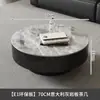 Mesa de centro minimalista de pizarra de lujo ligero italiano Mesa de té de vidrio para sala de estar de apartamento pequeño moderno Mesa de té de vidrio para el hogar Combinación de mesa de centro redonda grande y pequeña