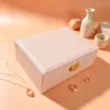 Caixa de embalagem de joias de camada dupla com fecho, caixa de presente para joias, caixa de armazenamento especial para colares de pérolas, broches e pulseiras, grande capacidade
