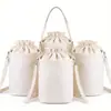 Nova Bolsa Tote de Lona com Design de Fita, Bolsa Tote de Compras com Logo Personalizável, Bolsa Tridimensional de Lona
