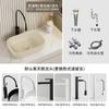 Lavabo de mesa de cerámica para apartamento pequeño estilo crema, lavabo de baño, lavabo de arte para el hogar, lavabo ovalado europeo