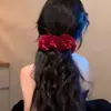 Pinza de Plátano Flor Roja de Yi Mengling Pinza de Tiburón de Gama Alta para Mujer Pasador Grande Adorno para el Cabello Pasador