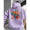 Sudadera con capucha para hombre para comercio exterior transfronterizo con estampado floral y patrón "Sé la Luz", corte holgado