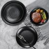 Melamina Plato Redondo Negro Plato de Hueso de Plástico Comida Rápida Imitación Vajilla de Porcelana Comida Occidental Sushi Plato Plano Plato para Hot Pot Uso Comercial
