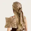 Lenço de Cabeça Estilo Europeu e Americano, Lenço de Seda Liso para Mulheres, Seda de Imitação, 90 Cores, Acabamento em Cetim, Lenço no Atacado de Fabricantes da Ásia Central