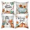 Funda de Almohada de Calabaza de Acción de Gracias de Otoño Transfronteriza, Cojín de Sofá Más Vendido en Amazon Transfronterizo, Personalización de Almohadas