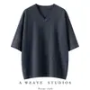 Suéter de cachemira para mujer con cuello en V y dobladillo enrollado, de manga corta, estilo jersey, color liso, corte holgado, casual, versátil, simple, tejido de punto para otoño/invierno