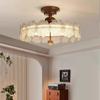 Luminária de Teto para Quarto Principal Flor de Cristal de Luxo Americano Lustre Retrô Francês de Alto Padrão para Sala de Estar Estudo Luminária de Estilo Antigo