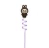 Pajitas Espirales Coloridas Lindas Pegatinas Decorativas para Pajitas de Goma Suave de PVC Pajitas en Forma de Espiral de Dibujos Animados de Mascotas