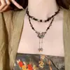 Nuevo Collar de Borlas de Mariposa Chino Estilo Étnico Femenino Cadena de Lana Tejida Retro Cadena de Clavícula Nicho Antigua Versátil de Moda