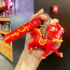 Chaveiro de Ano Novo 2026 Fique Rico Criativo Desenho Animado Cavalo do Zodíaco Pingente de Chave Pingente de Bolsa Pequeno Presente