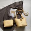 Bolso Cubo de Diseño de Nicho Bolso de Mano de Tendencia de Moda Hebilla de Cierre Clásica Bolso de Madre Bolso de Mano de Cesta de Verduras para Mujer Bolso