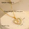 Collar de 26 letras inglesas transfronterizo acero inoxidable chapado en oro de 18K circonita colgante de corazón collar joyería al por mayor