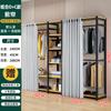 Estante de guardarropa Ensamblaje Estante de almacenamiento doméstico Abierto Simple Estructura de acero Perchero para ropa nueva de pie para dormitorio