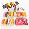 Brinquedos de Churrasco para Crianças Casa de Brincar Comida Chinesa e Ocidental Brinquedos de Cozinha Comida Simulada Conjunto de Espetos para Churrasco Presente de Aniversário para Meninos