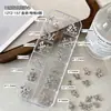 Decoraciones para Uñas Mixtas de 12 Compartimentos en Forma de Cruz, Remaches de Cruz Metálicos Plateados Estilo Punk, Accesorios Estilo Palacio