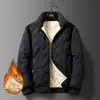 Chaqueta cálida de lana de cordero para invierno para hombre, forrada de polar, talla grande, corte holgado, abrigo de invierno casual para hombre