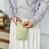 Bolsa Pequeña de Cuadros Frescos Estilo Coreano para Teléfono Móvil, Bolsa Cruzada Fresca y Linda, Bolsa Simple de Mano para Guardar Artículos Varios, Bolso Pequeño de Hombro