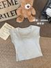 308# Novo Estilo Americano Menina Quente Sem Mangas Coringa Manga Voadora Ombro Largo Colete com Bojo Push-up Slim Top Base