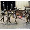 Fundición de Cobre Talla de Personajes Plaza de la Ciudad Pantalla Grande Paisaje De Pie Adornos Decorativos Jirui