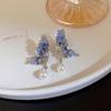 Pendientes de mariposa con circonitas superllamativas, diseño de nicho femenino, pendientes de perla azul dulce y elegante de alta calidad, pendientes de celebridades de Internet.