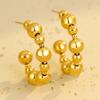 Estilo Ins Aretes Redondos de Metal de Acero Inoxidable con Forma de C de Nicho Elegantes de Acero de Titanio Transfronterizos Europeos y Americanos Aretes al por Mayor para Mujeres