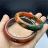 Pulsera Shujulai Multicolor, Pulsera de Jade Color Pavo Real, Pulsera de Jade Flor de Durazno, Pulsera de Jade Rojo y Verde Estilo Coreano, Pulsera para Mujer