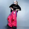Roupas Modernas para Dança de Rua Infantil, Calça de Trabalho Colorida e Vibrante de Manga Curta Solta, Trajes de Performance, Roupas de Treino Hip-Hop para Crianças