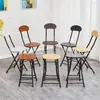 Taburete Redondo Pequeño Portátil Transfronterizo con Respaldo para Espacios Pequeños, Uso en Casa, Silla de Comedor Informal, Silla Plegable Simple Multicolor para Puestos de Mercado