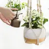 Set de macetero de malla más vendido transfronterizo, malla de jardinería, red colgante de cuerda de algodón tejida a mano, cesta colgante para plantas verdes