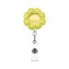 Girassol Girassol Crochê Flor Vermelha Pequena Retrátil Fácil de Puxar Rotatório Clipe de Jacaré Rolo de Crachá Presente de Escritório